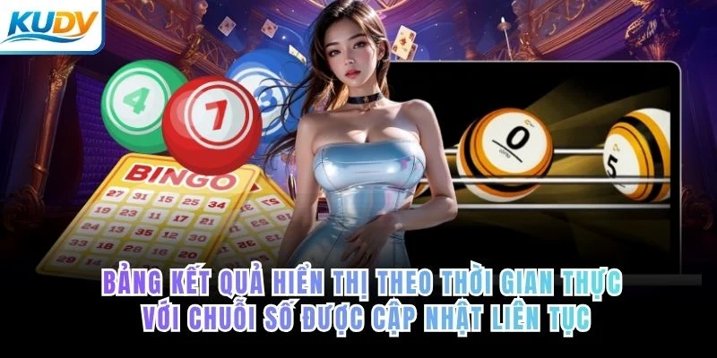 Bảng kết của KUDV quả hiển thị theo thời gian thực với chuỗi số được cập nhật liên tục