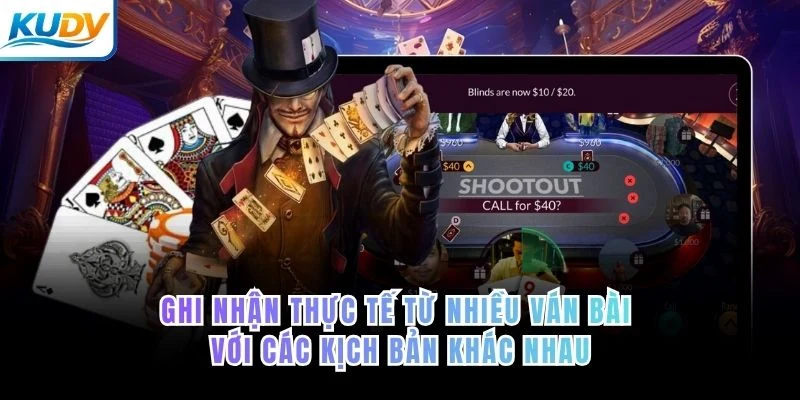 Ghi nhận thực tế từ nhiều ván bài với các kịch bản khác nhau