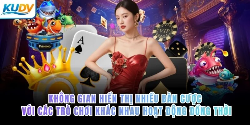 Không gian hiển thị của KUDV nhiều bàn cược với các trò chơi khác nhau hoạt động đồng thời