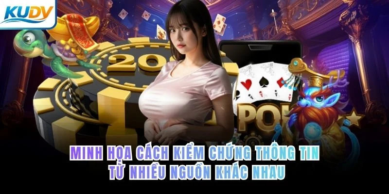 Minh họa cách kiểm chứng thông tin từ nhiều nguồn khác nhau