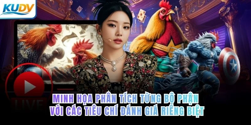Minh họa phân tích từng bộ phận với các tiêu chí đánh giá riêng biệt